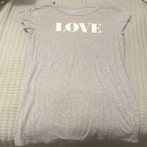 VS T-Shirt Sleep Shirt Dress with 'LOVE' Print